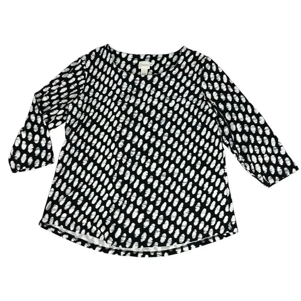 Chico’s Double Layer Round Neck Top size Medium